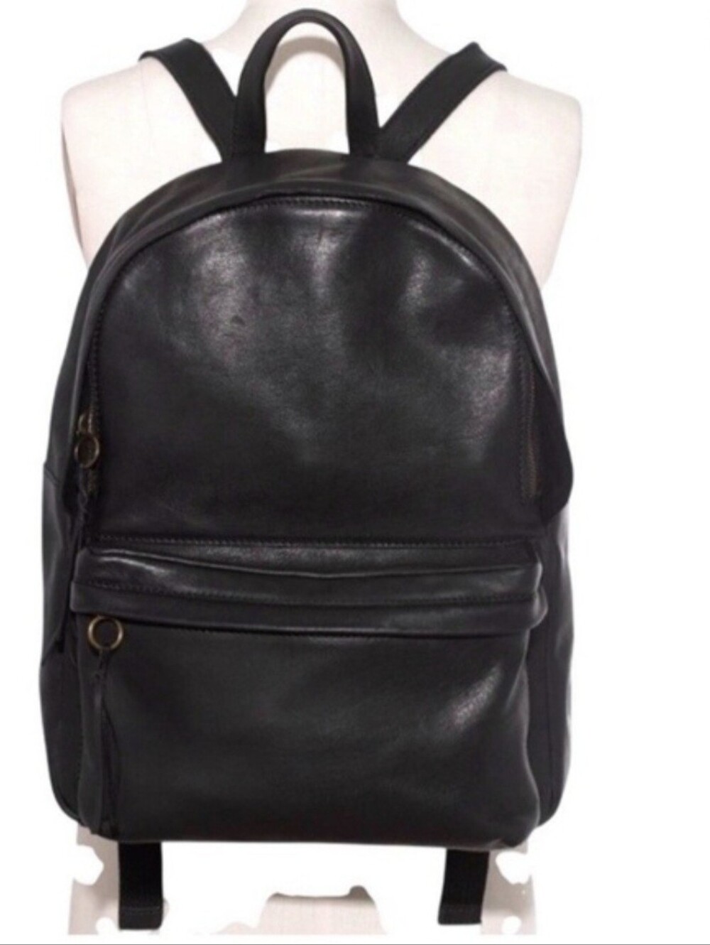 Madewell Mortimer Black Leather Backpack